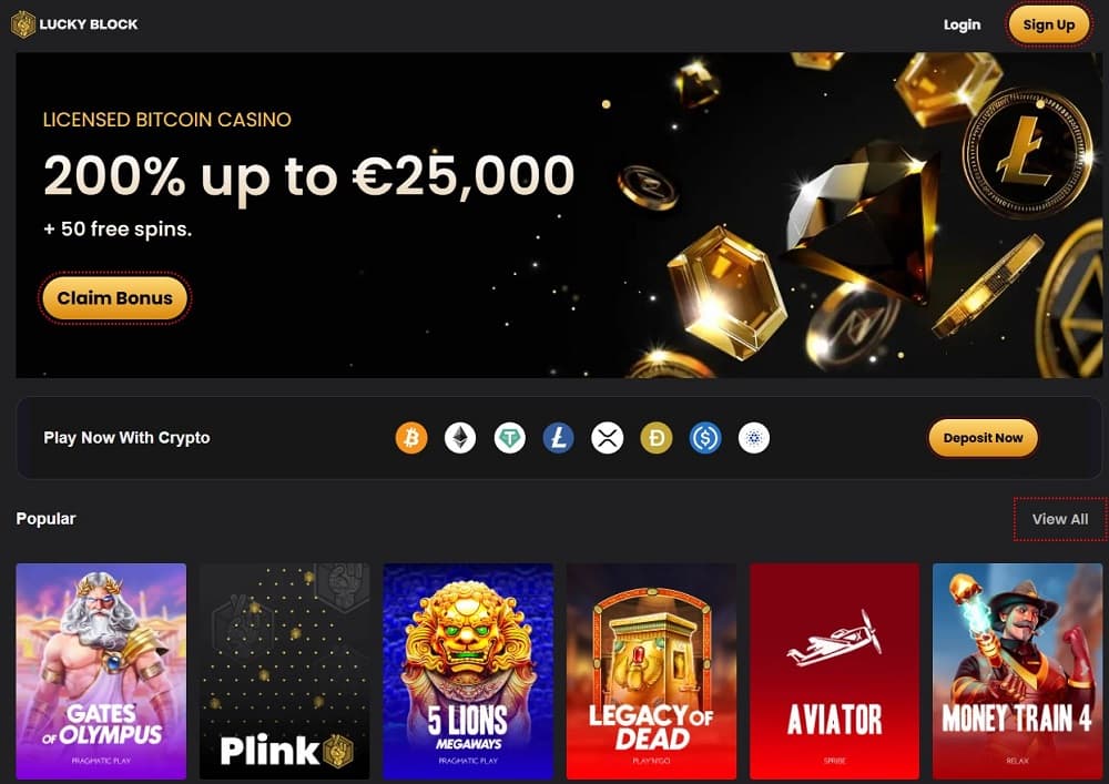 Lucky Block – secure crypto Florida online casino with instant withdrawals